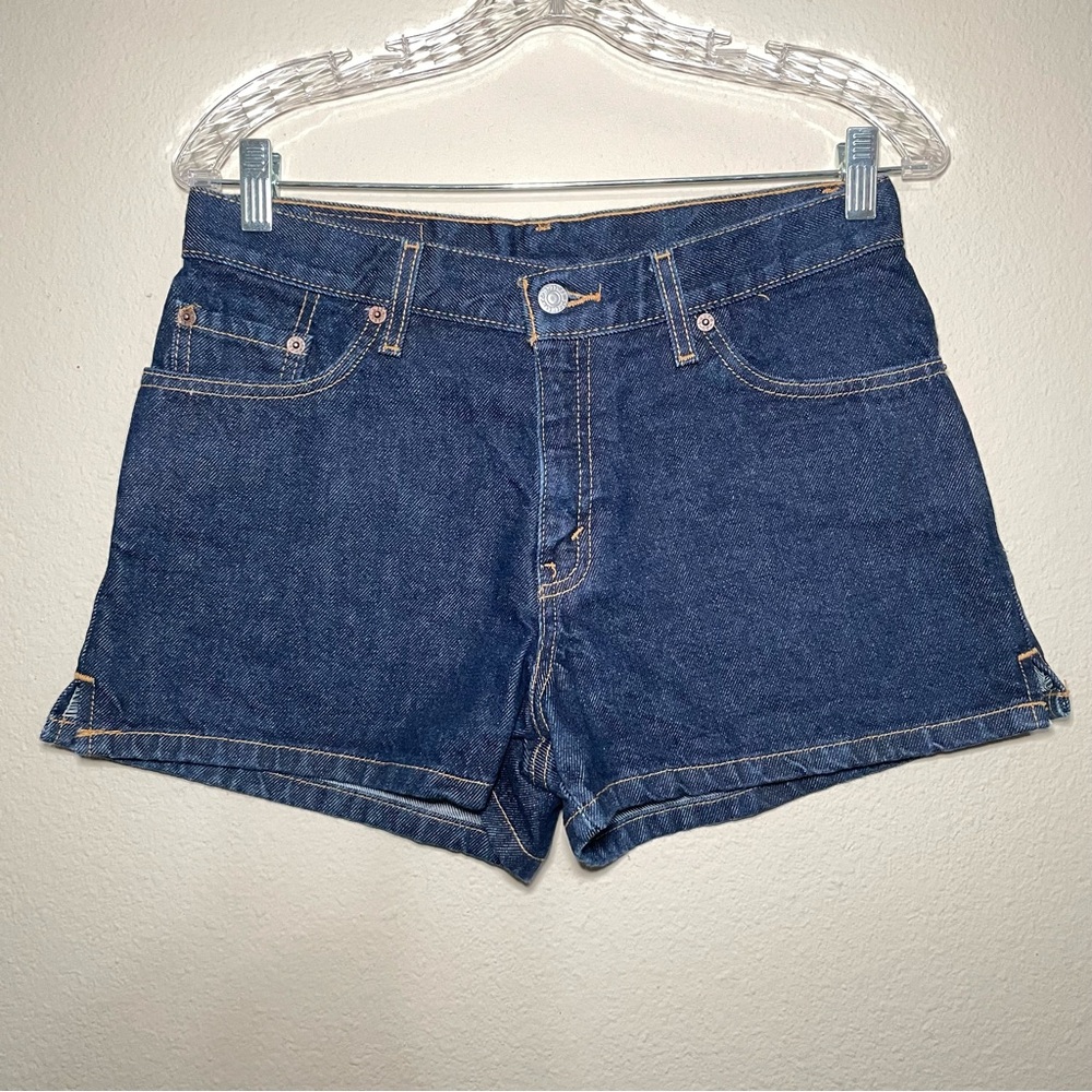 Vintage Levis Dark Wash Denim Jean Shorts Size 9 Jrs.